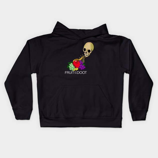 Fruit of the Doot with text Kids Hoodie by CreativeOpus